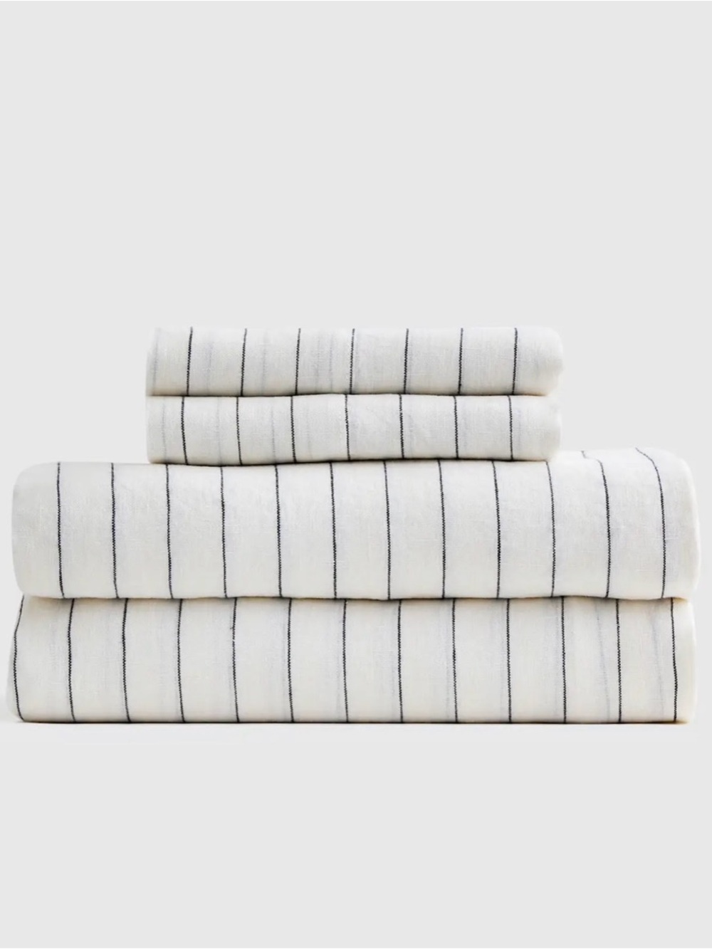 Quince European Linen Pencil Stripe Sheet Set 4 Piece King